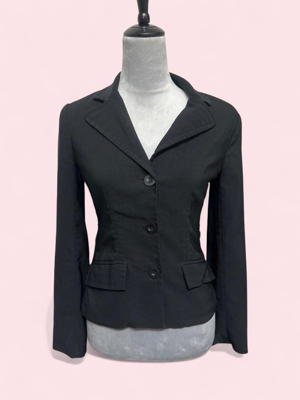 Vintage Rampage Black 3 Button Tailored Fitted Blazer Jacket Small Y2K Size S